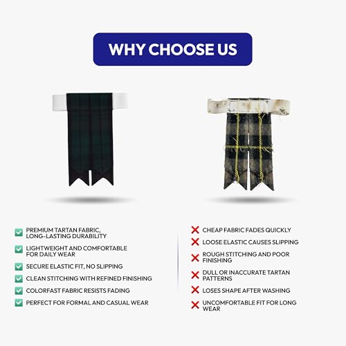 Image of Scottish Tartan Kilt Flashes with Elastic Adjusters
