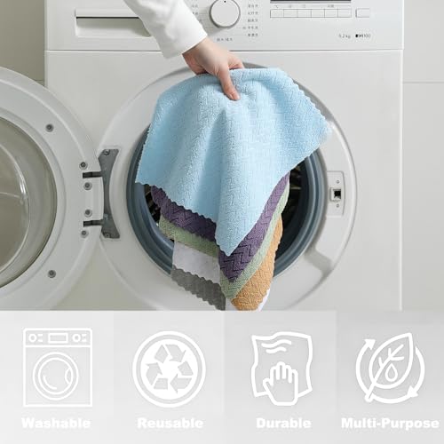 Image of 80 Pack Microfiber Cleaning Cloth Roll Reusable Paper Towels 12 inchx12 inch Tear Away Cloth,Absorbent Dish Rags for House Kitchen,Wash Cloths,Lint Free Rags for Window Cars Cleaning Supplies