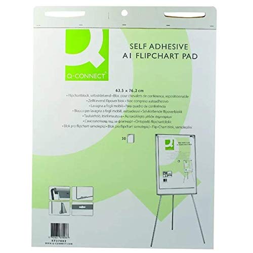 FINCHLEY Q-Connect Self-Adhesive Flipchart Pad A1 30 Sheet (Pack of 2) KF37003 + FREE PEN