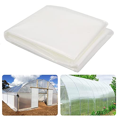 WAIZHIUA 2m x 3m Heavy Duty Polythene Sheeting 125Mu/500g Extra Thick Plastic Sheeting Clear Polytunnel Cover Plastic Dust Sheet for Greenhouse Polytunnel