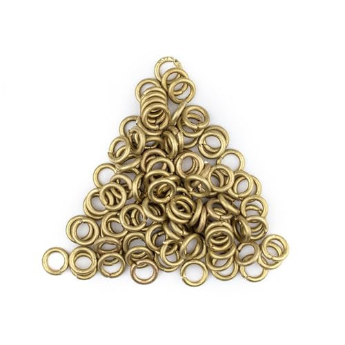 The Bead Chest Brass 6mm Round Open Jump Rings, Pack of 100