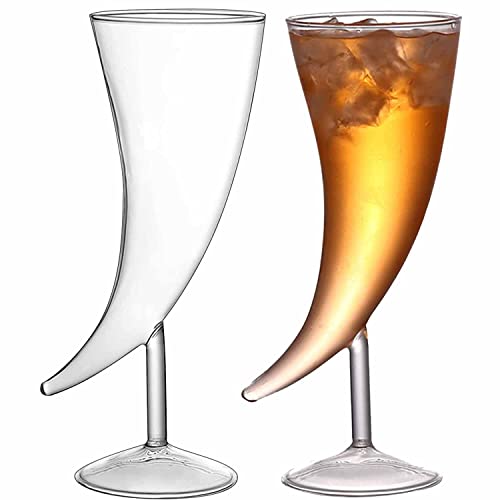 Verres à cocktail Verres à martini en forme de lune 14,5 oz Tasses à boire créatives, Verres à jus pour la maison Bar Party Lot de 2, Idéal pour le whisky/Margarita pour le club de mariage de cuisine Cover