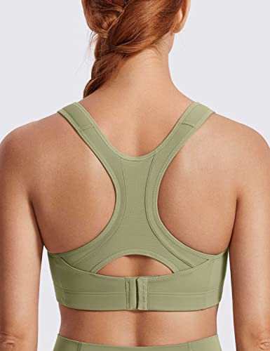 Image of SYROKAN Women's Sports Bra Front Adjustable Padded | High Impact, Racerback, Wireless, Plus Size, Full Coverage, Running Bra