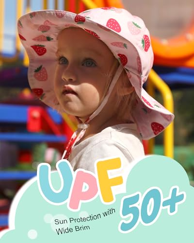 Image of FURTALK Baby Sun Hat Toddler Beach Hats with UPF 50+ Sun Protection Wide Brim Girls Bucket Hat