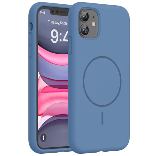 Image of Miracase Silicone & Magnetic for iPhone 11 Phone Case, Glass Blue