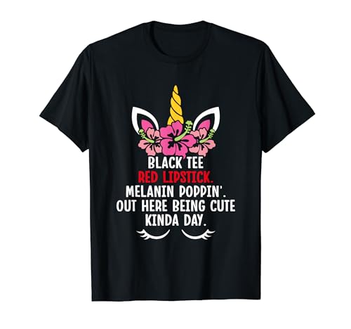 Lápiz labial Black Tee Melanin Poppin Brown Skin Black History Camiseta
