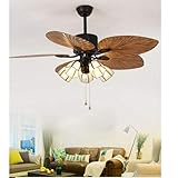 Hoja reversible: ventilador de techo con 5 hojas de madera reversibles, refrigeración de la temperatura del aire en verano y apoyo del flujo de aire en invierno