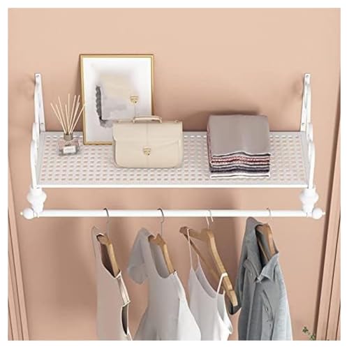 Portant à vêtements pour chambre suspendu avec étagère de rangement