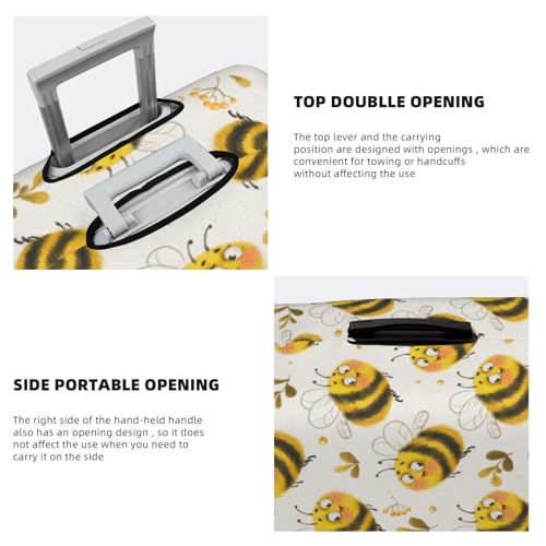 VOSERY Travel Luggage Cover - cute cartoon bees funny Washable Suitcase Covers Protector Fits 18-32 Inch Luggage3
