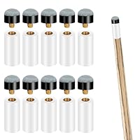 Trinkrittey 10 Stück Billard Queue Spitzen Ersatz Schraub Tipps mit Pool Zwinge 12mm Billard Queue Tipps Set für Billardstöcke Snooker Pool