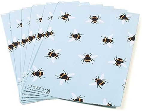 Blue Bee Wrapping Paper for Her - 6 Sheets of Gift Wrap for Girls - for Women Sister Daughter - for Birthday Girl - for Female Friend - for Christening, Baby Shower