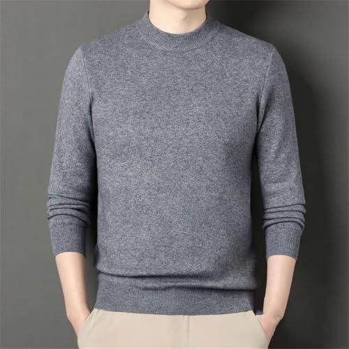 Men's Solid Long Sleeves Slim Wool Knitted Sweater Round Neck Casual Business Sweaters4