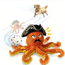 2026 Interactive Dog Toys, Self Moving Octopus Dog Toy Set with 2 Balls - Automatic Wobble Ball & Durable Chew Ball, 4-in-1 Squeaky Plush Enrichment Toy to Keep Them Busy for Medium Large Dogs