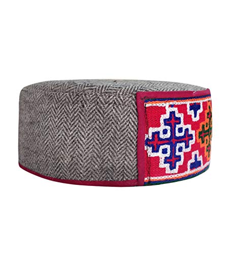 Image of Vastraa Fusion Himachali Topi for Men | Nepali Headwear | Traditional Kullu Cap | Pahadi Topi | Kashmiri Hat | Wool Handcrafted Ethnic Wear