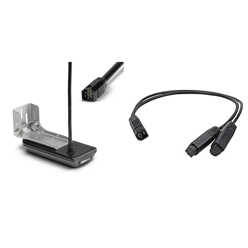 Humminbird XM 9 20 MSI T Transom Transducer and 9 M SILR Y Splitter Cable Bundle