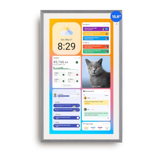 Image of Apolosign 15.6-inch Digital Family Calendar, No Subscription Fee, Smart Wall Planner with Calendar Sync, Chore Chart & Touchscreen Display for Busy Families, Dual Mode, with Stand (Gray)