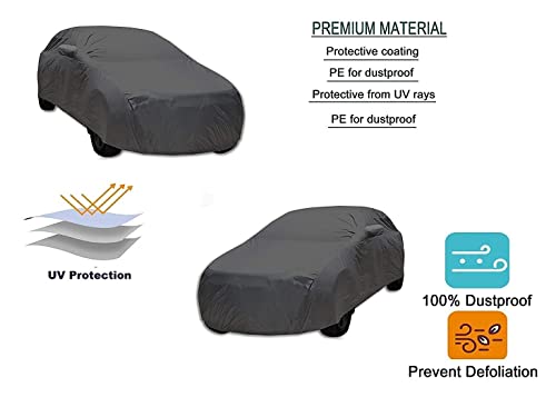 Image of Auto Hub Car Cover Compatible with Maruti Brezza (Model-2015-Till Date) with Mirror Pocket, Weather Proof, Triple Stitched, Brezza Car Cover- Grey