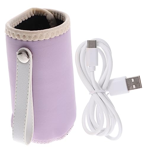 Image of Amosfun Portable Bottle Warmer USB Car Baby Bottle Warmer Baby Bottle Bag Breast Milk Warmer Usb Feeding Bottle Heater Purple Neoprene