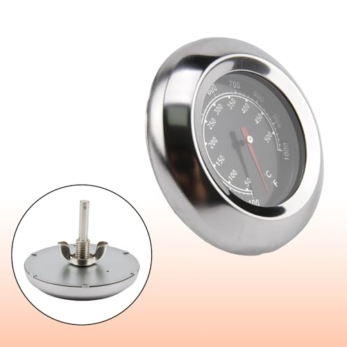 Thermometer Grill BBQ, Edelstahl-Röstthermometer Grillthermometer, Grill Deckelthermometer Analog 50°C–500°C, Edelstahl Thermometer für Gasgrill, Smoker, Pizzaofen, Weber Grill, Backofenthermometer