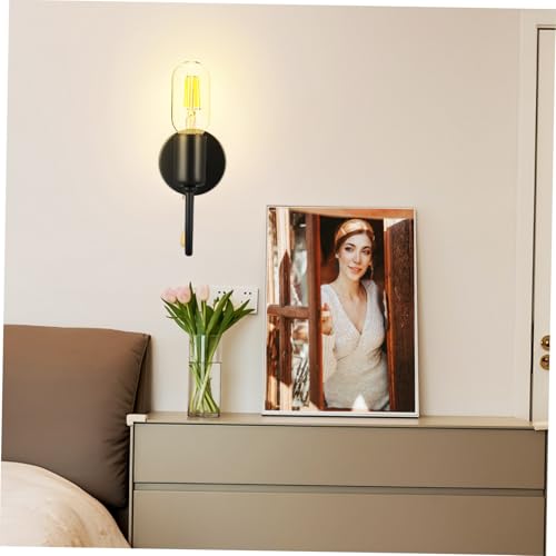 Aplique de Pared E26 de Hierro Vintage con Cadena de Tracción para Dormitorio rústico 6