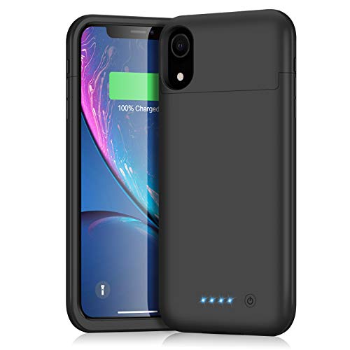 iPosible Battery Case for iPhone XR, 5500mAh Portable Rechargeable Charging Case Extended Battery Pack for Apple iPhone XR (6.1 inch) Protective Backup Cover Charger Case Power Bank-Black