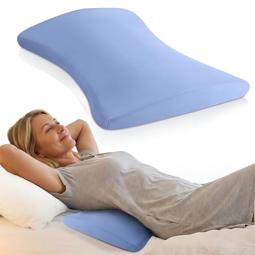 Lumbar Support Pillow for Bed Relief Back Pain: Lower Back Pillow for Sleeping - Memory Foam Waist Pillow - Back Wedge Bolster Pillow for Side, Back&Stomach Sleepers - Bed Rest Pillow for Car, Sofa
