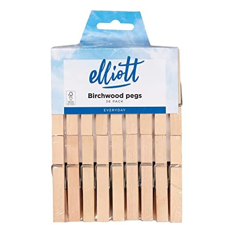 Hardwood Clothes Pegs, 36 Count (Pack of 1) Cover