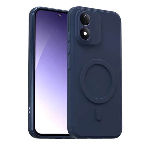 Image of Outlouders Back Cover for Redmi Note 17 5G | Soft Matte Silicone | Magnetic-Safe Logo Design (Magnetic-Safe Not Compatible) | Shockproof | Protective Bumper Case (Blue)