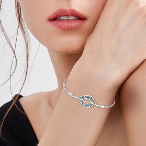 URONE Mustard Seed Bracelet Sterling Silver Mustard Seed Faith Flower/Filigree Pendant Bracelet Christian Jewelry Gifts for Women2