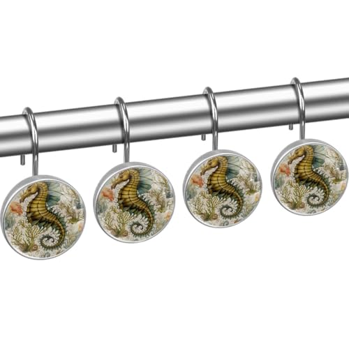 Ganchos para cortina de ducha Art Ocean que no se oxidan en ambientes húmedos 3