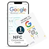 Capture 360 NFC Business Google Review Tap Card, Contactless, Enhances SEO, Saves Time, User-Friendly, Reusable, Boosts Online Presence & Encourages Business Feedback (White, 1-Pack Google Card)