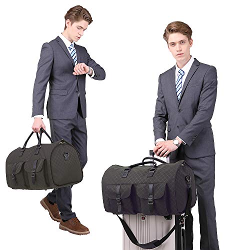 RUIMA Carry on Travel Duffel Garment Bags 2 in 1 Convertible Foldable Shoulder Strap Handing Waterproof Suit Luggage Carrier Oxford for Men- (Olive drab)
