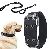Robustes Halsband für große Hunde, verstellbares und dickes Zugzubehör für Haustiere, mit Gurten, dickes Hundehalsband für Training, Training, Spaziergänge und Outdoor-Aktivitäten