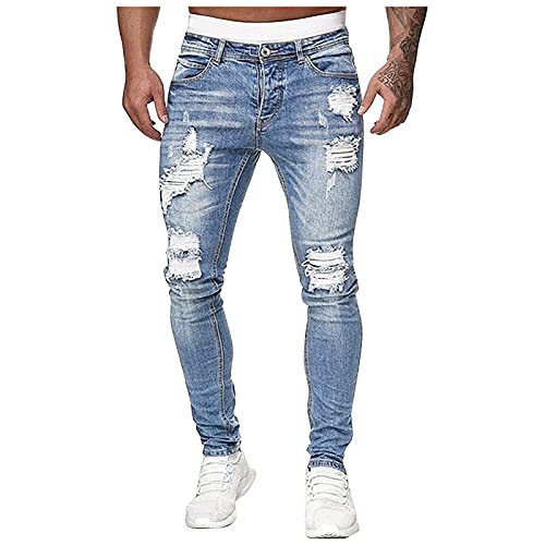 Jeans for Men Ripped,2023 Summer Skinny Stretchy Mens Denim Jeans Vintage Pants for Men Jeans