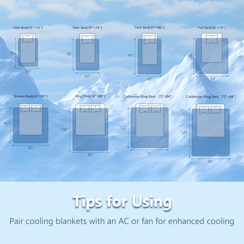 Image of CHOSHOME Cooling Blanket for Hot Sleepers - Summer Blanket Thin Soft Lightweight Breathable Double Side Enhanced Cooling for Hot Flashes, Night Sweats, Bed, Couch (Navy Blue, 84 x 90 inches)