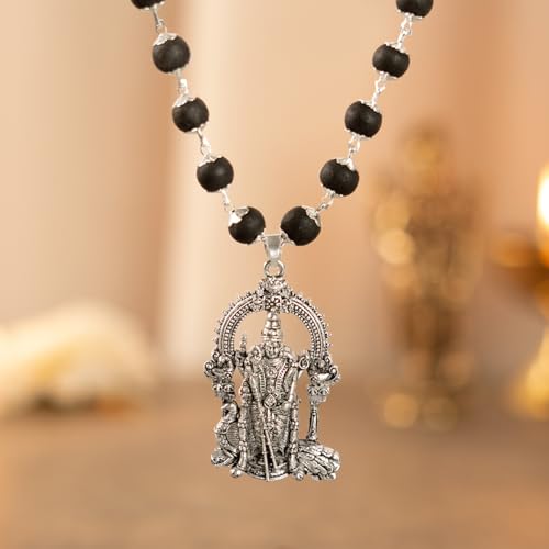Image of Astrotalk Karungali Murugan Vel Mala - 54 Beads | Karungali Malai Original with Silver Vel Pendant | For Strength, Protection & Focus | Spiritual Mala for Women & Men | Gift for Man & Woman