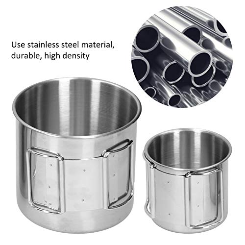 Fishawk Copo de acampamento, copo dobrável, aço inoxidável para caminhadas, viagens, mochilão