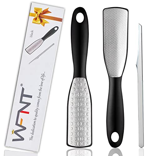 WFNT lima pies durezas, lima pies, durezas pies, Lima para pies de acero herramienta de cuidado de corte láser de doble cara para exfoliación y piel muerta
