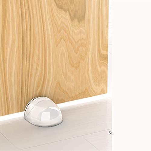 Tope de puerta para suelo autoadhesivo y transparente con protector de pared 2