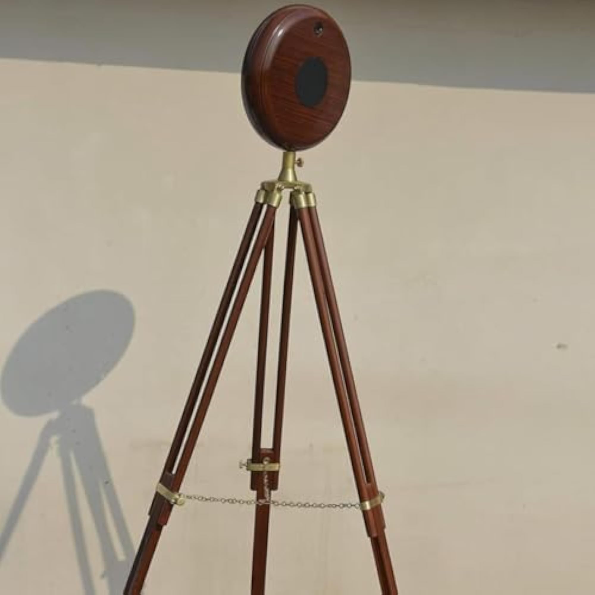 Antique Brass Nautical Tripod Floor Clock, 12-Inch