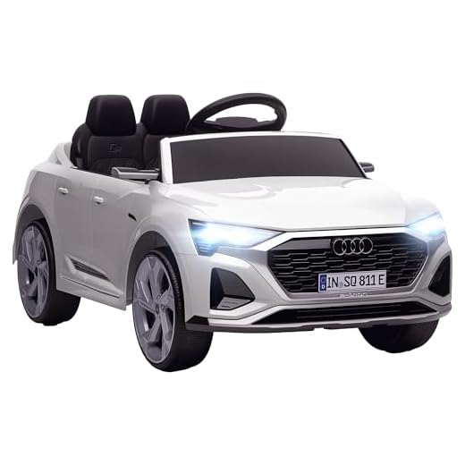 AIYAPLAY Kinder Elektroauto 12V Audi Q8 Kinderauto mit 2,4G Fernbedienung, 2 Motoren MP3 Musik & Hupe, Elektrofahrzeug mit Scheinwerfer, 4 gefederte Räder für 3-4 Jahre Kinder, Weiß
