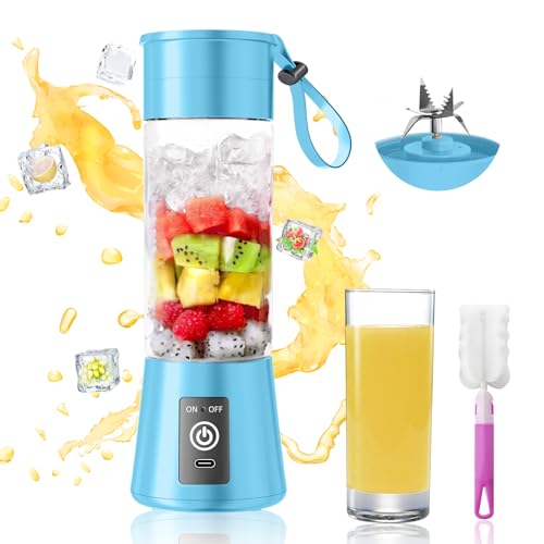 Image of 2026 New Portable Smoothies Blender - 13 Oz Personal Blender Cordless | Small Blender with 6 Blades & 380ML Cup BPA Free, High Blending Speed Suit for Making Fresh Juice in Travel Sports