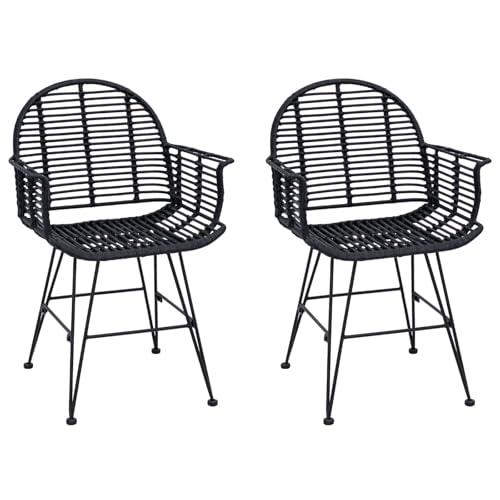 Nqyjm - Silla de cocina, silla de comedor, juego de 2 unidades, color negro, 44 x 44 x 74 cm, para comedor, dormitorio, oficina