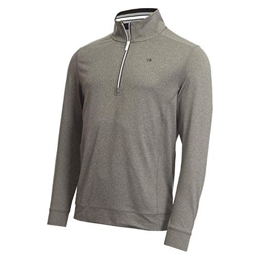 Calvin Klein Golf Men's Orbit Half Zip Pullover, Silver Marl, Small