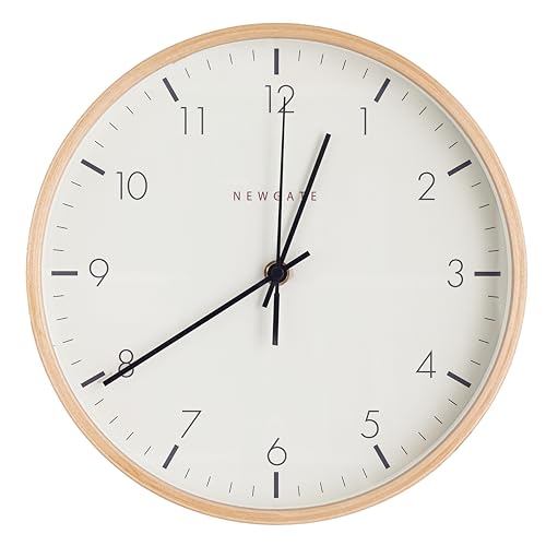 Genérico Reloj de Pared Madera Natural Moderno Minimalista Quartz Movimiento Silenci