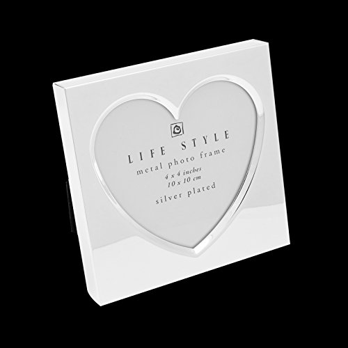 Brillibrum Design Bilderrahmen Herz Fotorahmen versilbert Herzform Fotoformat 10x10 Liebesgeschenk Hochzeits Bild Herz… – Bild 5