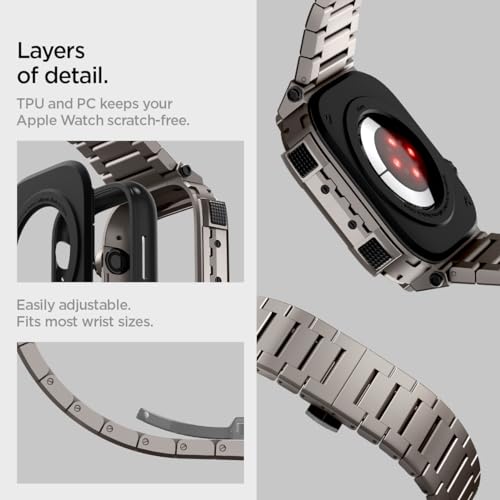 Spigen Metal Armor Pro for Apple Watch Series 9/8/7 45mm Band with Case - image 7