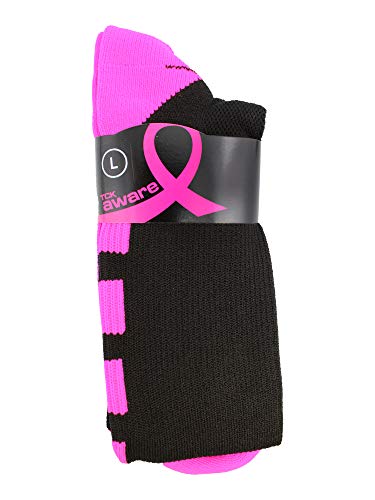 Baseline Pink Ribbon Breast Cancer Awareness Socks for Football Baseball Softball for Boys Girls Men Women Over the Calf3