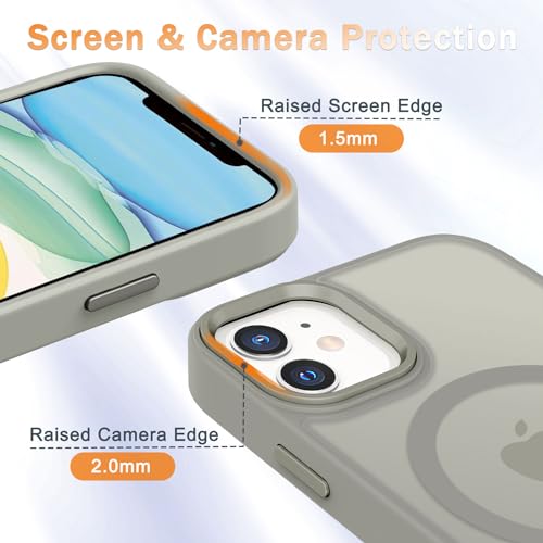 Image of for iPhone 12 Pro /iPhone 12 Case, Matte Magnetic Case, Titanium Gray | Fit for Magsafe, Screen Protector Included, Matte Translucent Frosted Slim Shockproof Protective Phone Cover