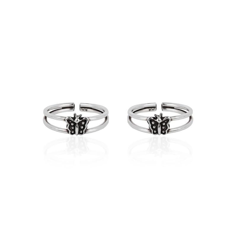 Buy 925 Silver Queen Butterfly Antique Toe Ring Online | Gift for Every Occassion | With Certificate of Authenticity and 925 Stamp | 6 Month Warranty-image-36